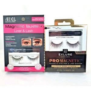 Eylure and Ardell Magnetic False Eyelashes New Sealed Faux Mink No Glue Needed